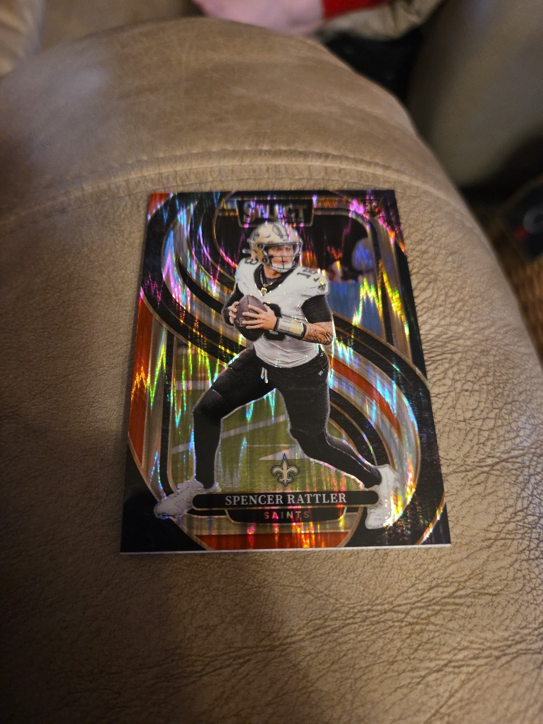 2024 Panini Select Spencer Rattler Black & Red Prizm Shock Saints #130 Rookie