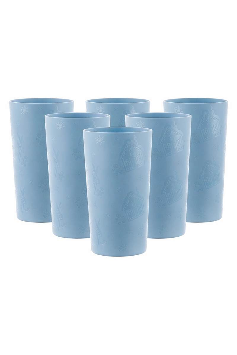 MAINSTAYS (6-PK!) 26 Oz. Gingerbread Etched Plastic Tumblers