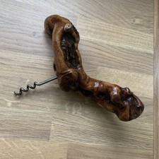 Vintage Large French Grapevine Root / Wooden Handle Corkscrew Rustic Folk Art 