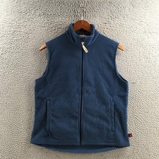 Woolrich Vest Womens Medium Blue Fleece Full Zip Sleeveless Outdoor Polyester