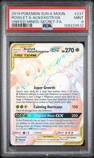POKEMON UNIFIED MINDS ROWLET & ALOLAN EXEGGUTOR GX #237 PSA 9 MINT #126229512