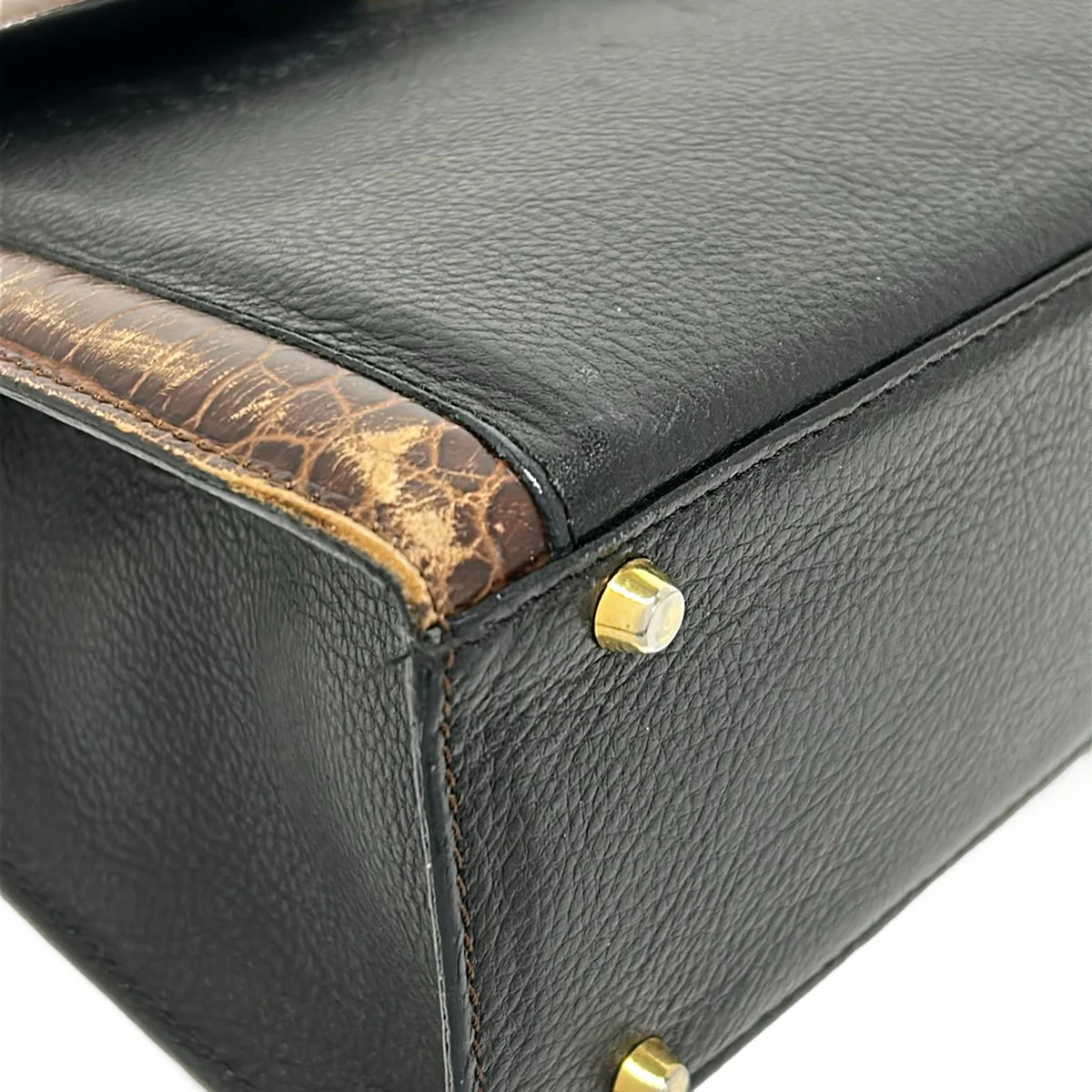 BALLY Brown Black Leather Handbag — image 6