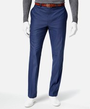 Marc New York Men's Blue Solid Modern-Fit Suit Separate Pants Size 35W 33L