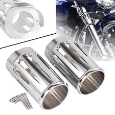 Left Right Fork Boot Slider Cover Cow Bell Fit for Harley Road King Street Glide