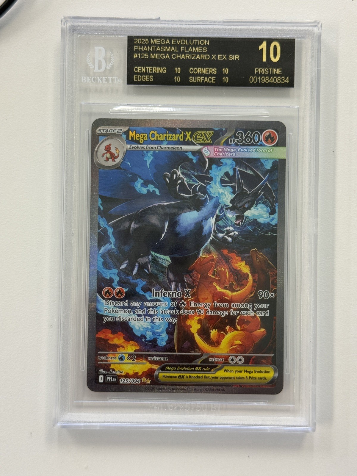 Pokemon Mega Charizard X Ex 125 SIR Phantasmal Flames BGS 10 Black Label English