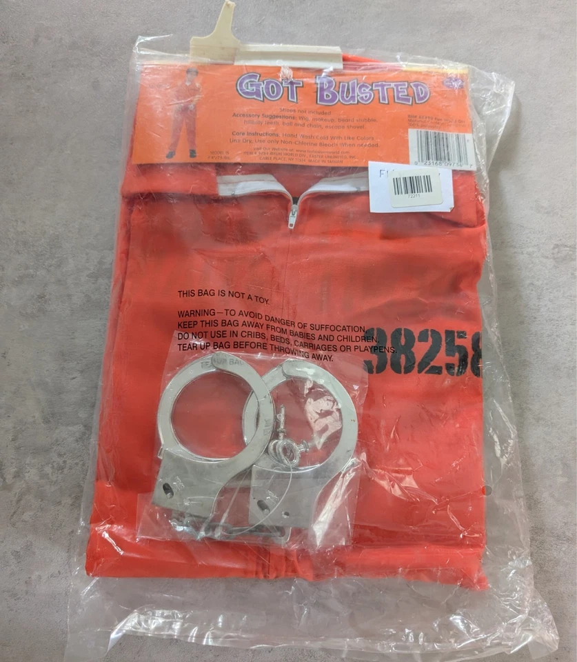 Disfraz Fun World Got Busted para Halloween talla pequeña (S) mono convicto de cárcel Foto 2 de 3