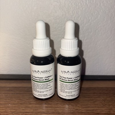 2 PACK- Skin Nutrition Botanicals TEA TREE POWER + CAFFEINE + B5 REVIVE SERUM