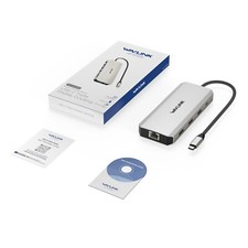 USB C Hub Triple Monitor Laptop Docking Station Dual 4K DP 4K HDMI HUB 100W PD