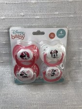 4 Piece Disney Baby Girl Minnie Mouse Pink Red Ortho Pacifiers Binkys Soothers
