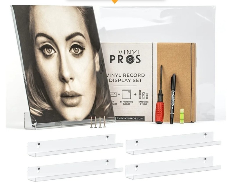 Vinyl Record Display Set - 6 Pack Vinyl Record Shelf Wall Mount 12 inch 6 pc