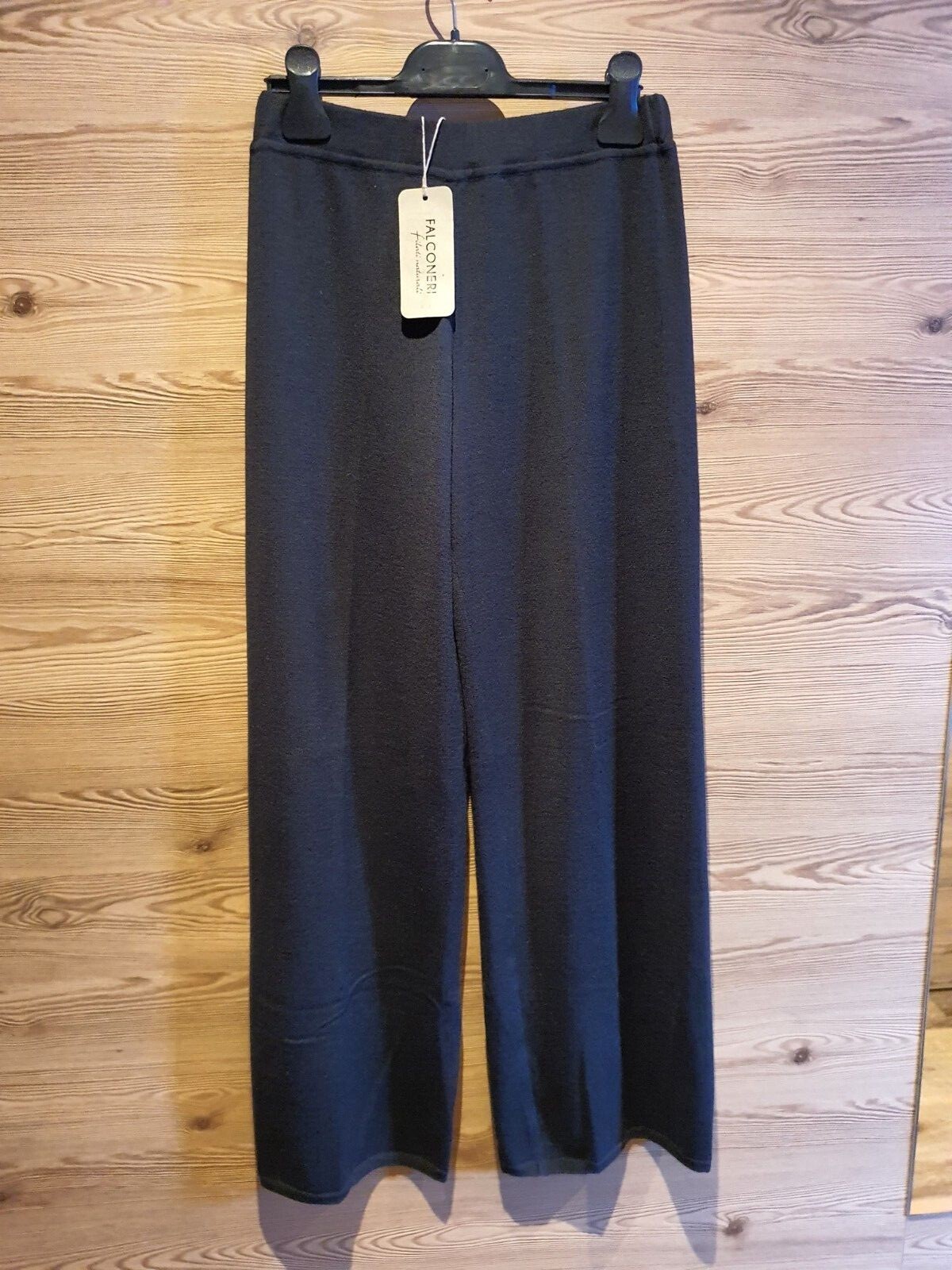 Falconeri pantalone palazzo donna in lana merino grigio antracite taglia S