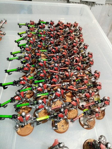 NÉCRONS - 10 Necron Warriors & 3 Scarab Swarms - Bien Peint EUR 64,19 - FR