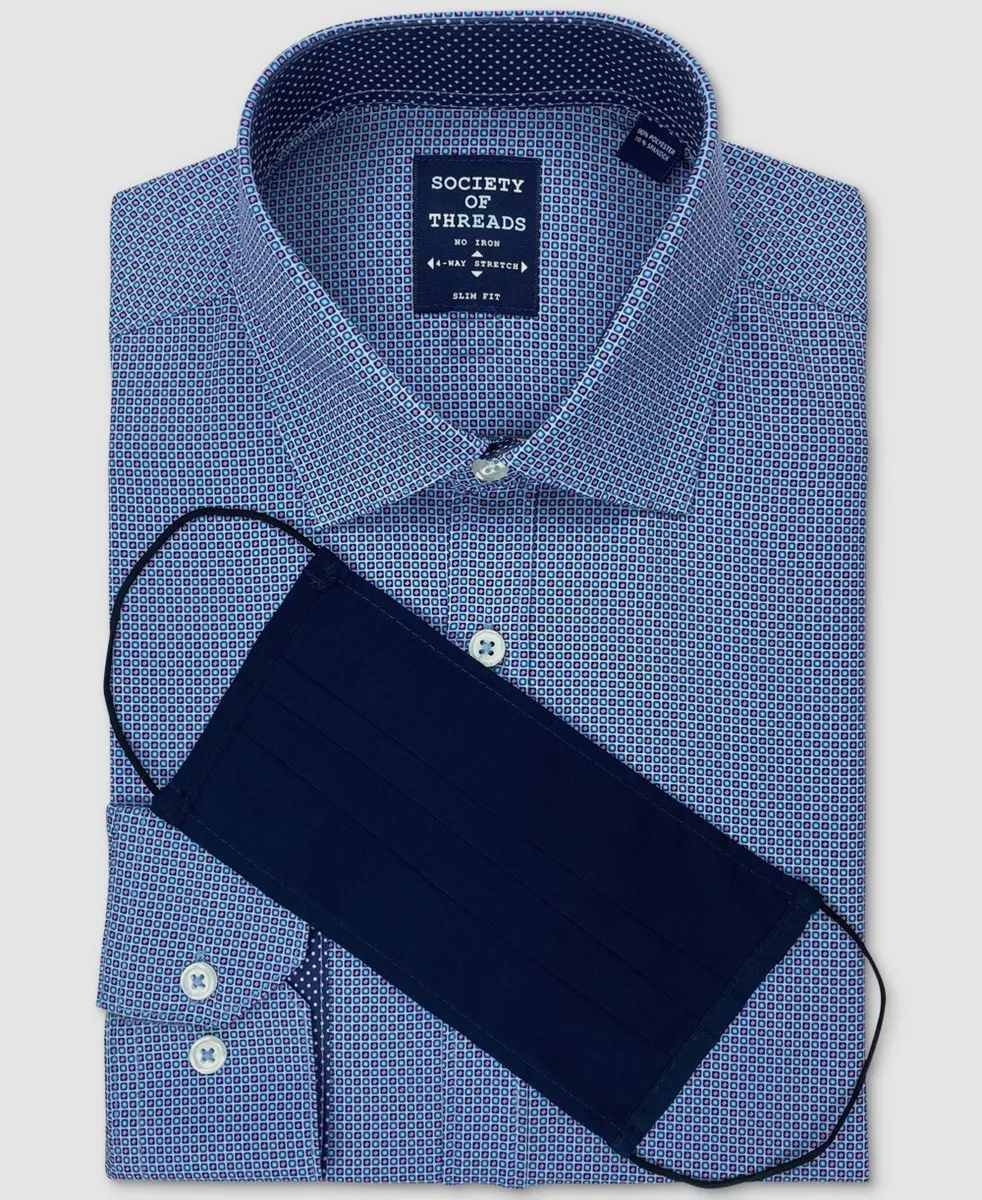 Mens slim fit no iron dress shirts sales