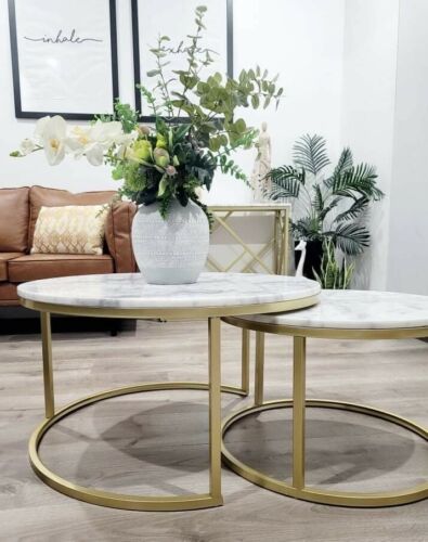Carrara Marble Nesting Coffee Table Set!!