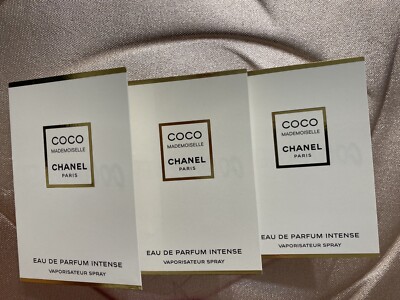 3-Pack SAMPLE VIALS Chanel Coco Mademoiselle INTENSE EDP 1.5ml 0.05 Fl OzPERFUME