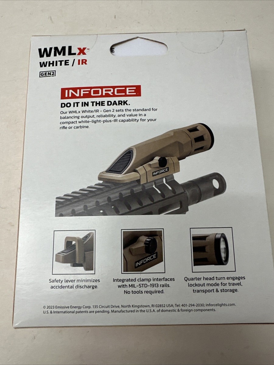 NIB New! INFORCE WMLx Gen 2 White IR Weaponlight Illuminator Torch