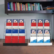 White/Black 6 Tier Tabletop Book Rack,Magazine Rack Table Top Book Display Stand