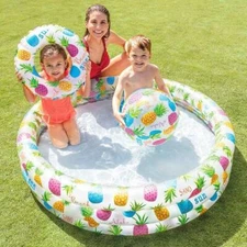 Intex Inflatable Pineapple Kiddie Pool & Play Set For Summer Fun