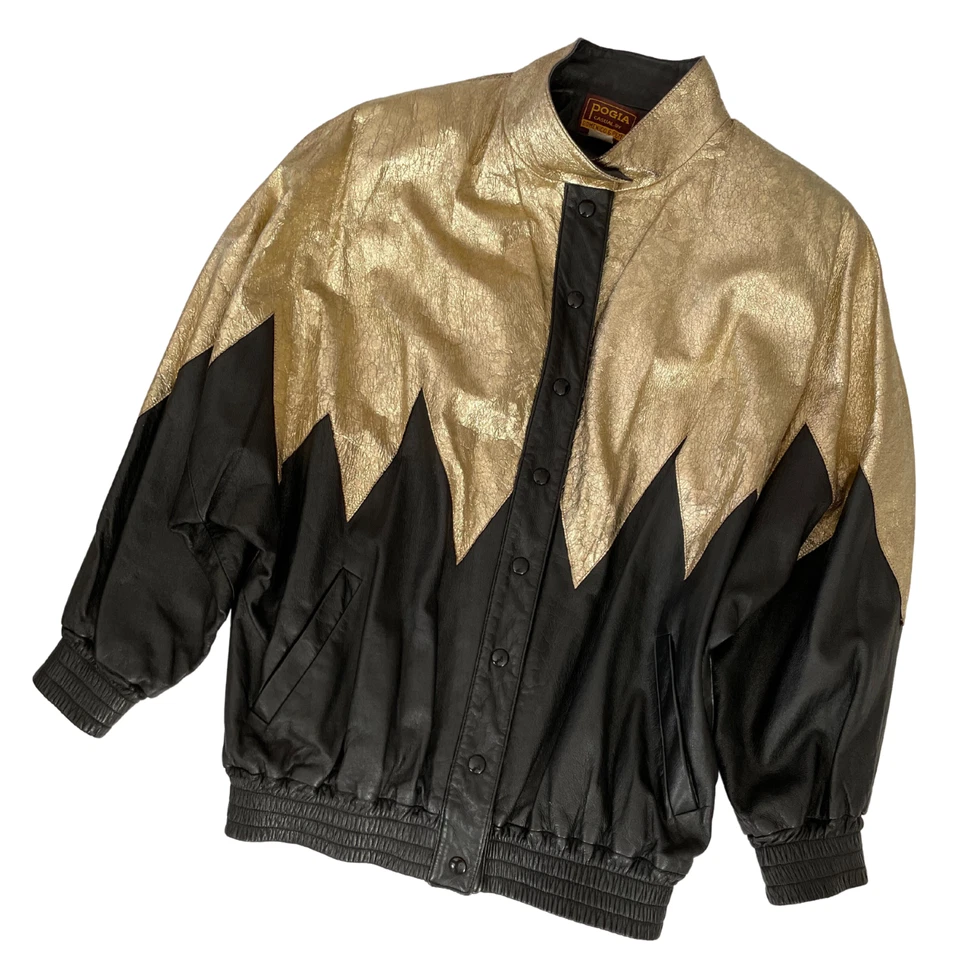 Pogia 1980's Western Style Vintage Leather Jacket