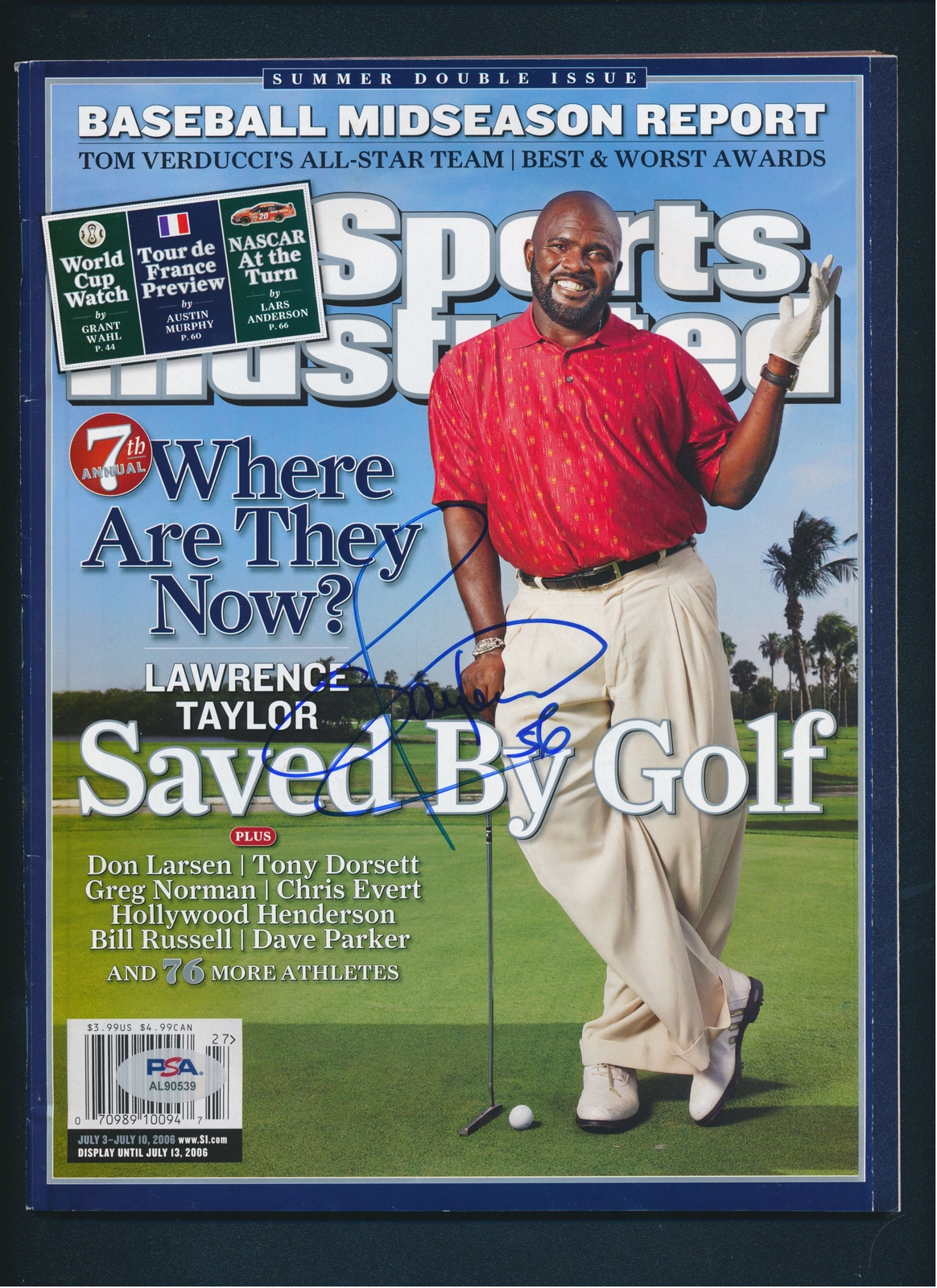 Lawrence Taylor Signed Sports Illustrated Magazine Autograph PSA/DNA AL90539