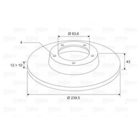 Valeo 2X Bremsscheibe Vorne Ø239.5 Mm FüR Ford KA Rb_ 1.3I Fiesta IV Ja_ Jb_