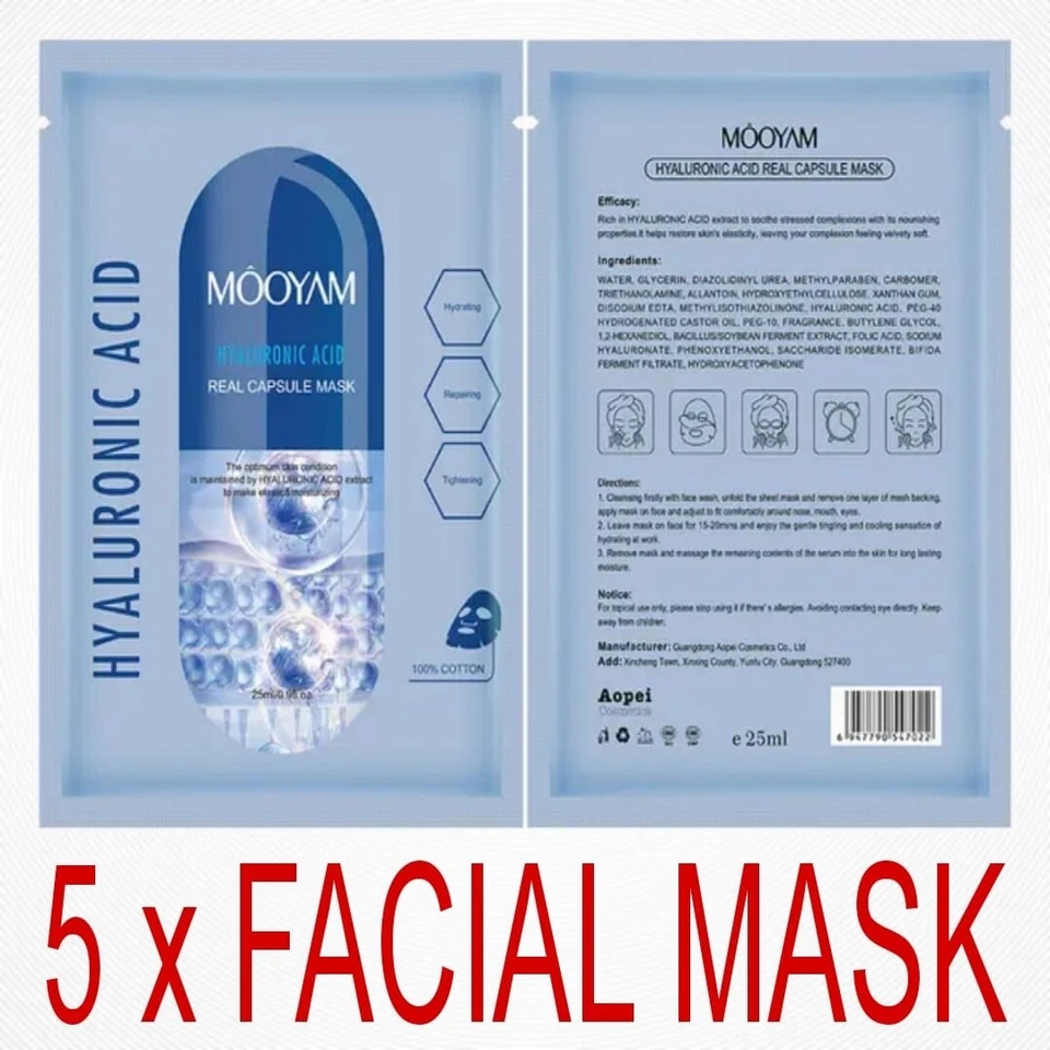 Natural Moisturising Hydrating Herbal Face Mask Sheet Deep Firming Facial Mask - Image 4 of 4