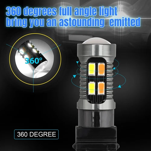 4X 3157 3156 LED DRL Switchback Turn Signal Light Bulbs 4157na 3457a White/Amber - Bild 5 von 13
