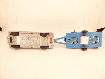 Lot Majorette Rail Route - Renault 16 + Remorque + Alpine F3 - 1/65 - Rare