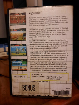 Vigilante / Sans Notice / SEGA Master System / PAL / EUR Vigilante / Sans Notice / SEGA Master System / PAL / EUR