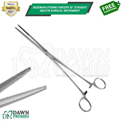 #ad Bozeman Uterine Forceps 10quot; Straight OB Gynecology Surgical Instrument German Gr $8.90