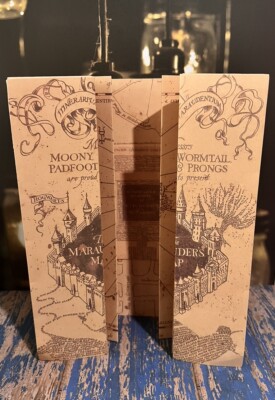 Harry Potter Marauders Map Folding Prop Cosplay Halloween Card Moony Wormtail