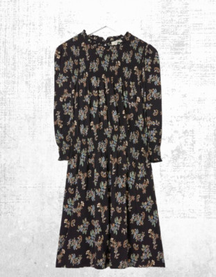 Womens Fat Face LS Krishan Craft Floral Jersey Dress in Black (A Bit Defect)