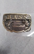 1990 B.A.S.S. Belt Buckle Made Exclusively For Anglers Sportsman Society Fishing
