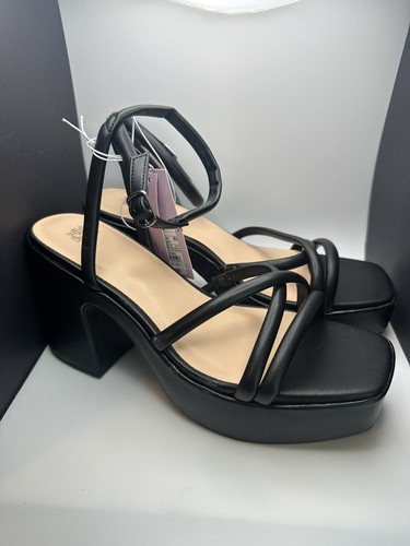 Wild Fable Women's Chunky Block High Heel Sandals Memory Foam, Black, Size 10 - Picture 3 of 5