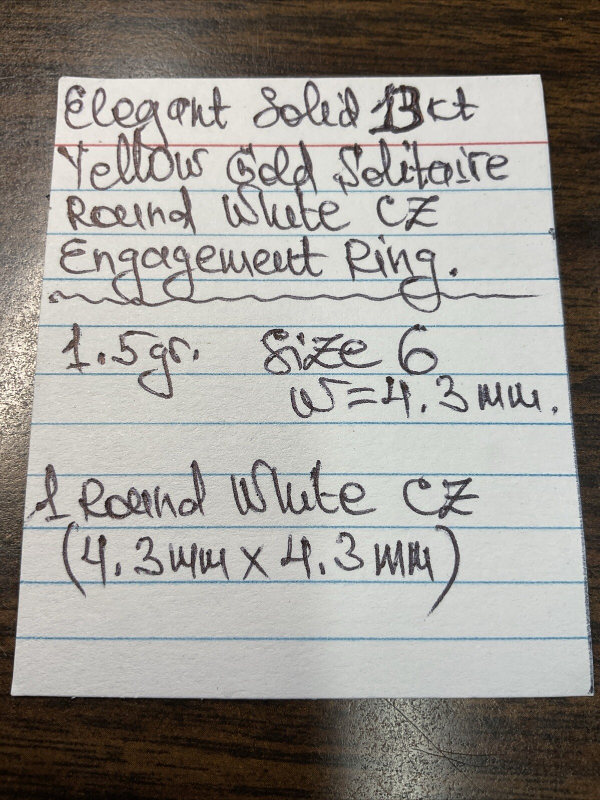 ELEGANT Solid 13K Yellow Gold Solitaire Round Whi… - image 21