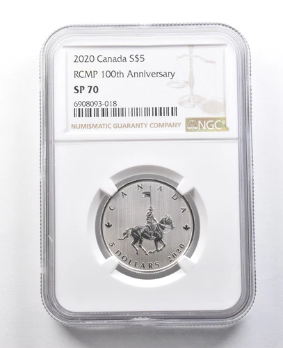 2020 Canada 5 Dollars Silver RCMP 100th Anniversary SP70 NGC *8392