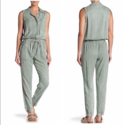 Young Fabulous & Broke Every Jumpsuit in a Light Green Washed Color Size Medium