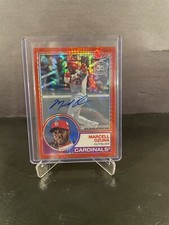 2018 Topps '83 Silver Pack Chrome Autographs Red Refractor 116 Marcell Ozuna 3/5