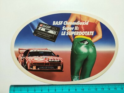 BASF STICKER CHROME DIOXIDE CASSETTE SUPER STICKER VINTAGE 80s ORIGINAL