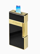 S.T. Dupont Biggy Black Lacquer & Gold Lighter, 025002, 25002  New In Box