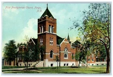 1911 First Presbyterian Church Exterior Roadside Fargo North Dakota ND Postcard