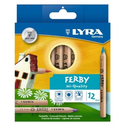 12 VERPACKT - LYRA FERBY FARBSTIFT BUNTSTIFTE DREIECKIG KLOBIG VORSCHULE KUNST