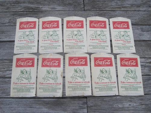 LOT OF  50 COCA COLA SODA VINTAGE NO-DRIP PAPER BOTTLE PROTECTORS UNUSED NOS