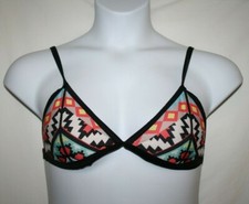 Misses LARGE Multicolor Aztec Triangle Bikini Top Swimsuit Separate Light Padded