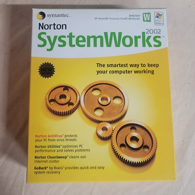 Norton SystemWorks 2002 Vintage Software CD and Manual in Original Book ...