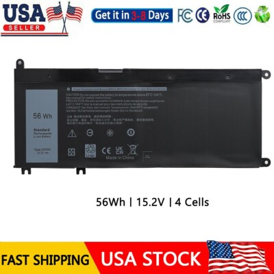 33YDH Battery For Dell Latitude 3380 3480 3490 3580 3590 Inspiron 7577 7586 56Wh