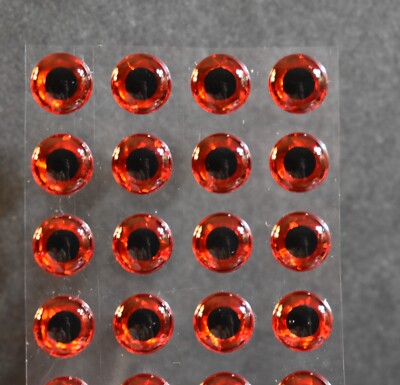 24  RED 3D Soft Molded 5/16''  8mm Eyes Fly Tying Lures