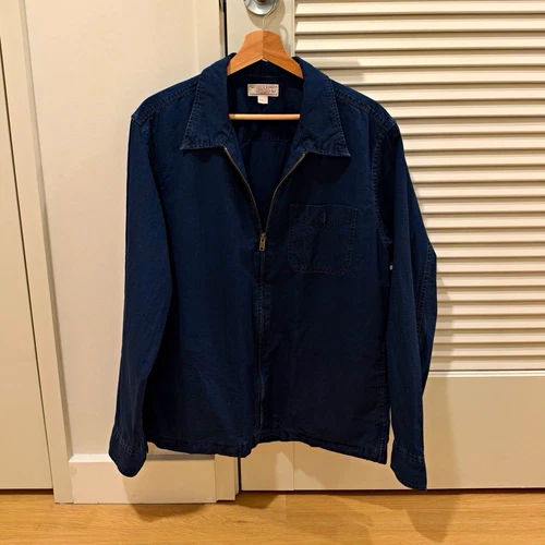 J. Crew Wallace & Barnes Mens Indigo Ripstop Zip Jacket Size M - product listing photo