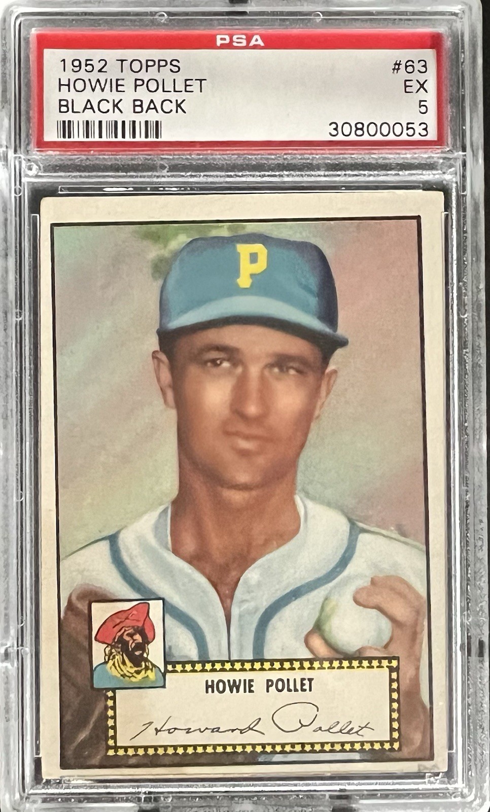1952 Topps Set Break #63 Howie Pollet (Black Back) - PSA 5 (EX)