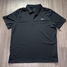 Black Nike Men's lightweight Dri-Fit Stretch Polo Shirt Black Stretch XXL